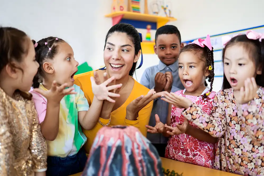 Happy children playing and learning at a licensed daycare center in McKinney, TX