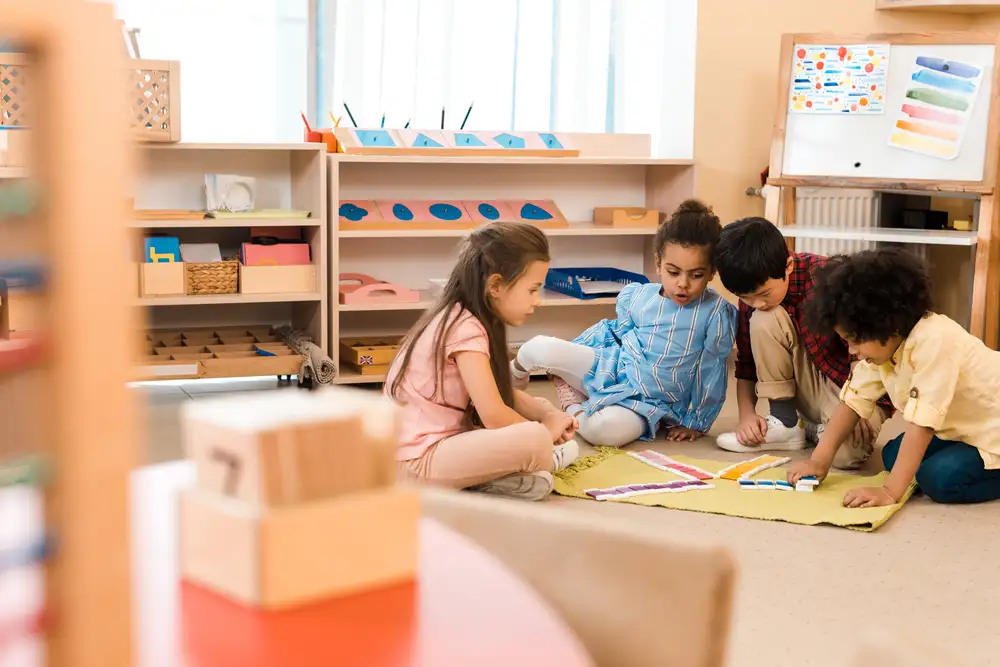 child ready for Pre-K in McKinney learning and playing in classroom